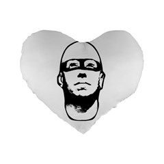 Baldhead Hero Comic Illustration Standard 16  Premium Flano Heart Shape Cushions by dflcprints