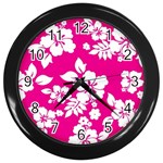 Pink Hawaiian Wall Clocks (Black) Front