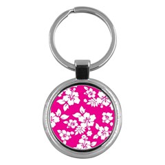 Pink Hawaiian Key Chains (round) 