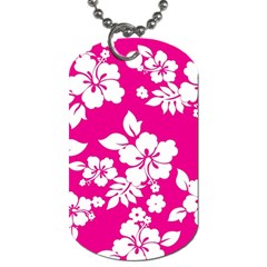 Pink Hawaiian Dog Tag (one Side)