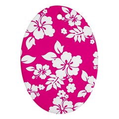 Pink Hawaiian Oval Ornament (two Sides) by AlohaStore