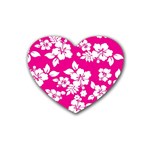 Pink Hawaiian Rubber Coaster (Heart)  Front