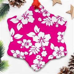 Pink Hawaiian Snowflake Ornament (2-side) by AlohaStore