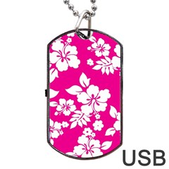 Pink Hawaiian Dog Tag Usb Flash (one Side) by AlohaStore