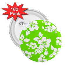 Lime Hawaiian 2 25  Buttons (100 Pack) 