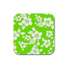 Lime Hawaiian Rubber Square Coaster (4 Pack)  by AlohaStore