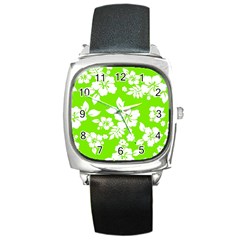 Lime Hawaiian Square Metal Watch by AlohaStore