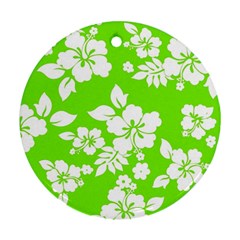 Lime Hawaiian Round Ornament (two Sides) 