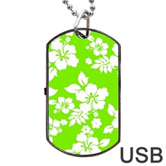 Lime Hawaiian Dog Tag Usb Flash (one Side)