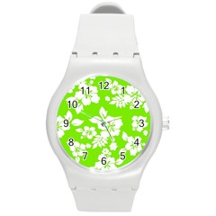 Lime Hawaiian Round Plastic Sport Watch (m)