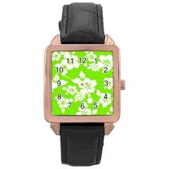 Lime Hawaiian Rose Gold Leather Watch 