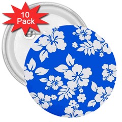 Blue Hawaiian 3  Buttons (10 Pack) 