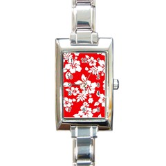 Red Hawaiian Rectangle Italian Charm Watch