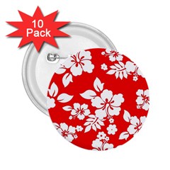 Red Hawaiian 2 25  Buttons (10 Pack) 