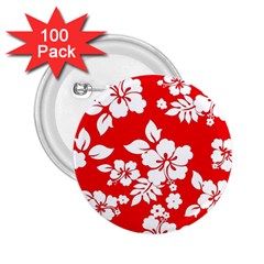 Red Hawaiian 2 25  Buttons (100 Pack) 