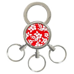 Red Hawaiian 3-ring Key Chains