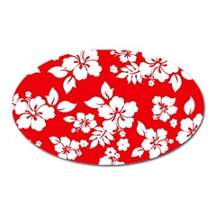 Red Hawaiian Oval Magnet