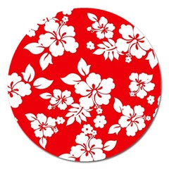 Red Hawaiian Magnet 5  (round) by AlohaStore