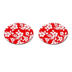 Red Hawaiian Cufflinks (oval)