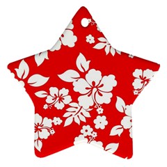 Red Hawaiian Star Ornament (two Sides)  by AlohaStore