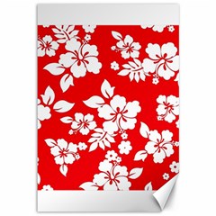 Red Hawaiian Canvas 12  X 18   by AlohaStore