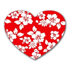 Red Hawaiian Heart Mousepads by AlohaStore