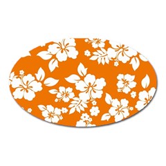 Orange Hawaiian Oval Magnet by AlohaStore