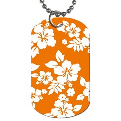 Orange Hawaiian Dog Tag (two Sides) by AlohaStore