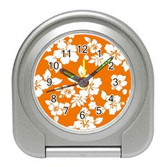 Orange Hawaiian Travel Alarm Clocks by AlohaStore