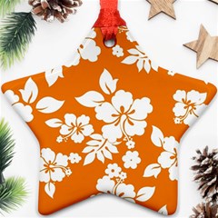 Orange Hawaiian Star Ornament (two Sides)  by AlohaStore