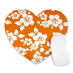 Orange Hawaiian Heart Mousepads by AlohaStore