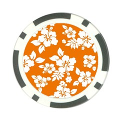 Orange Hawaiian Poker Chip Card Guards by AlohaStore