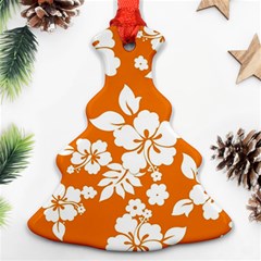 Orange Hawaiian Christmas Tree Ornament (2 Sides) by AlohaStore