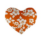 Orange Hawaiian Standard 16  Premium Heart Shape Cushions Front