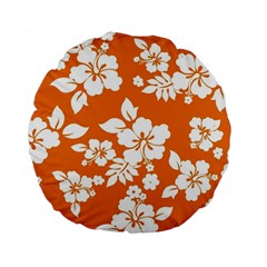 Orange Hawaiian Standard 15  Premium Flano Round Cushions by AlohaStore