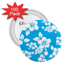 Light Blue Hawaiian 2 25  Buttons (100 Pack)  by AlohaStore