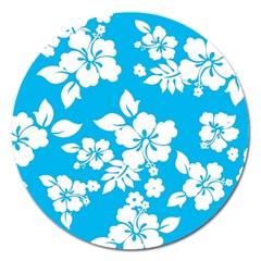 Light Blue Hawaiian Magnet 5  (round)