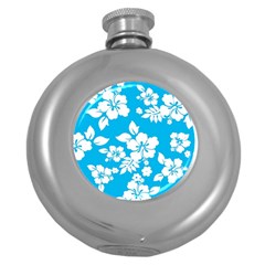 Light Blue Hawaiian Round Hip Flask (5 Oz) by AlohaStore