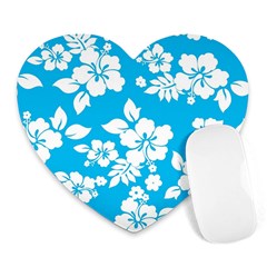 Light Blue Hawaiian Heart Mousepads by AlohaStore