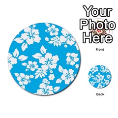 Light Blue Hawaiian Multi-purpose Cards (round) 