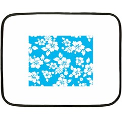 Light Blue Hawaiian Double Sided Fleece Blanket (mini)  by AlohaStore