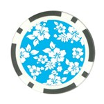 Light Blue Hawaiian Poker Chip Card Guards (10 pack)  Front