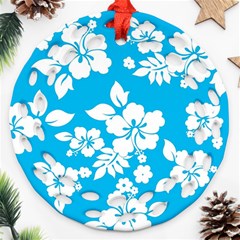 Light Blue Hawaiian Ornament (round Filigree)  by AlohaStore