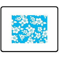 Light Blue Hawaiian Double Sided Fleece Blanket (medium)  by AlohaStore