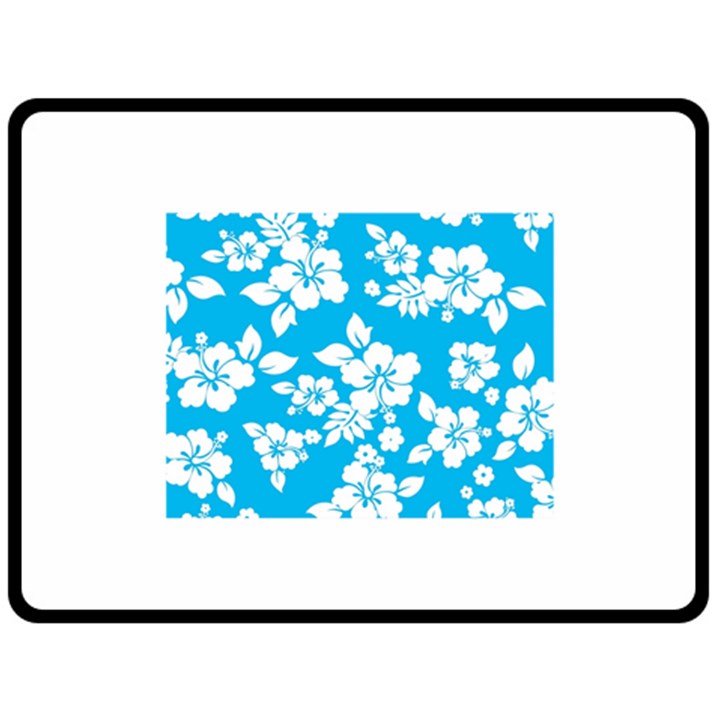 Light Blue Hawaiian Double Sided Fleece Blanket (Large) 