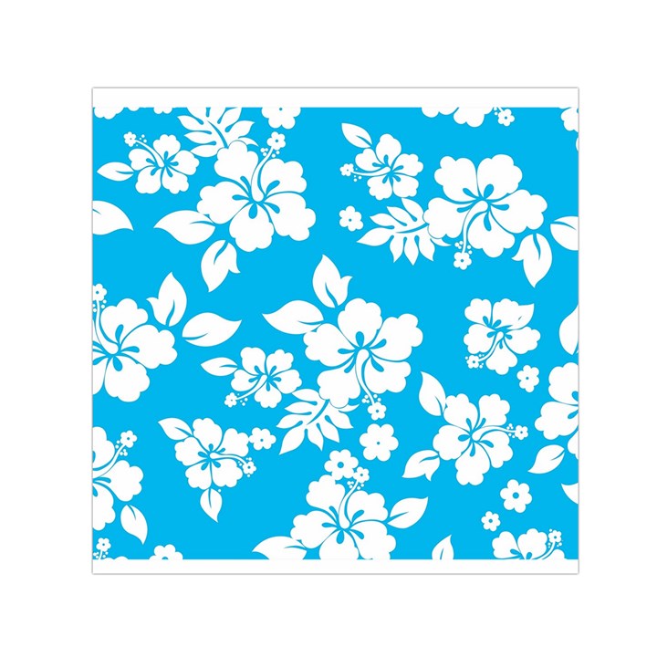 Light Blue Hawaiian Small Satin Scarf (Square)