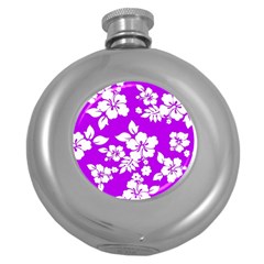 Purple Hawaiian Round Hip Flask (5 Oz) by AlohaStore