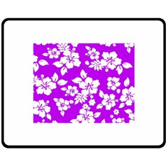 Purple Hawaiian Double Sided Fleece Blanket (medium)  by AlohaStore