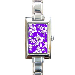 Violet Hawaiian Rectangle Italian Charm Watch by AlohaStore