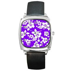 Violet Hawaiian Square Metal Watch by AlohaStore